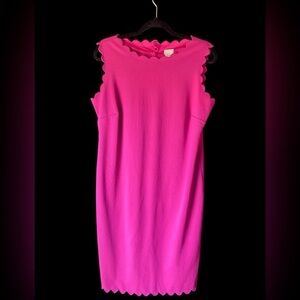 Chico's Vibrant Pink Scalloped Mini Dress